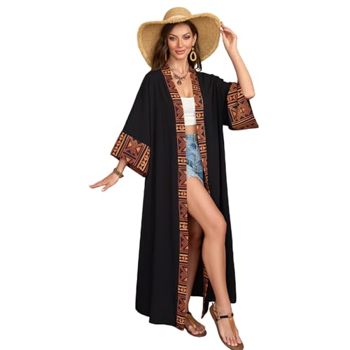 LDCS Swimsuit Coverup for Women Long Kimono Dress Beach Cover Ups Lightweight Flowy Belted Bathing Suits Boho Robe