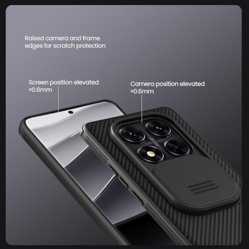 Image of Xiaomi Redmi Note 14 Pro 5G Case, Slim case Protective Cover with Camera Protector Hard Pc+TPU Ultra Thin Anti-Scratch Phone Case for Redmi Note 14 Pro 5G (Black)