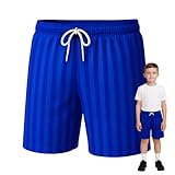 SchoolStitch® Kids Unisex Shadow Stripe PE Shorts, Girls Boys Drawstring Waist Football Shorts, School Sports Gym Running Boys and Girls’ Activewear Stretchy Short Pants, Ages 2-13 Royal Blue