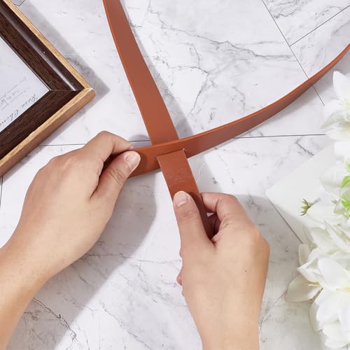 51.18 Inch Adjustable No Buckle Waist Band Rope Soft PU Leather Skinny Cinch Strap Waistband Fashion Leather Tie A Knot Thin Wrap Belt for Dresses Jeans Jumpsuit Coat (Brown)3