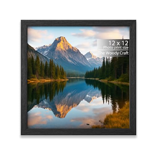 Image of 12x12 inch Square Frame | Black Photo Frame For Wall To Showcase Square Art | Wall Frame For Home Decoration | Wooden Photo Frame With Bold Design | Poster Frame For Creative Walls
