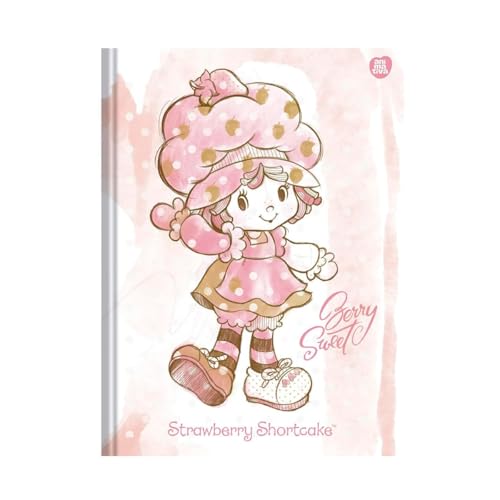 Caderno Brochura Moranguinho Colegial 160 Folhas Ilustradas Pautadas, Estilo Papel de Carta - Para E