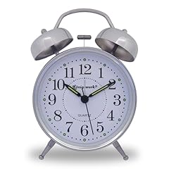 Twin Bell Loud Alarm Clock, 4 inches Silent Desk Clock with Backlight for Heavy Sleepers Adults photo Twin Bell Loud Alarm Clock, 4 inches Silent Desk Clock with Backlight for Heavy Sleepers Adults