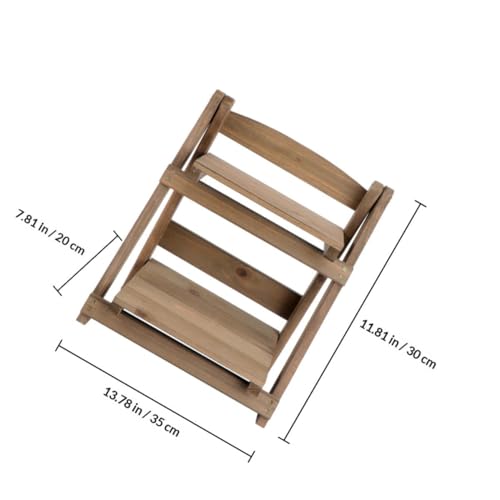 Étagère pliante simple en bois rétro à double niveau gain de place - 4