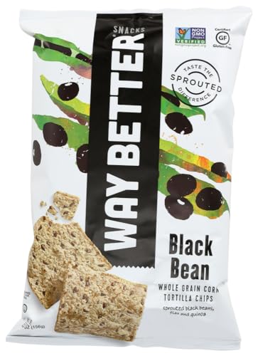 Way Better Snacks Tortilla Chips, Simply Beyond Black Bean, 5.5 Ounce (Pack of 6)