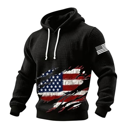 Sudadera sin mangas hombre de diseño patriótico con capucha cómoda para verano