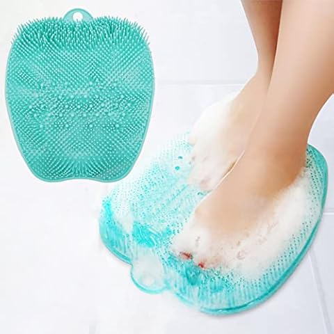 DAWRIS Depurador de pies de ducha Cepillo para Masaje de Pies con ventosa Antideslizante Silicona Scrubber Masajeador Cover