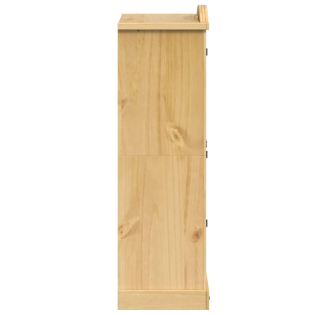 Armoire Corona en Bois Massif de pin 101 x 52 x 170 cm avec Tringle, tiroir, Porte et poignées métalliques, Meuble de Rangement pour vêtements, Chaussures et Accessoires