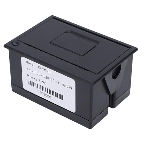 Denash Impresora Térmica Integrada, Impresión en Serie BT USB RS232 de 58 Mm, POS ESC Gráficos de Texto Códigos de Barras 1D 2D