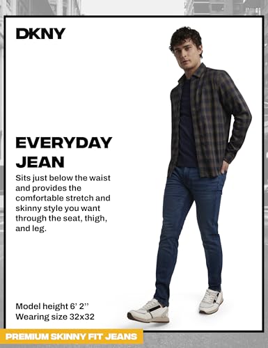 Image of DKNY Men's Skinny Jeans - Premium Soft Stretch Denim Pants | Skinny Fit Jeans for Men
