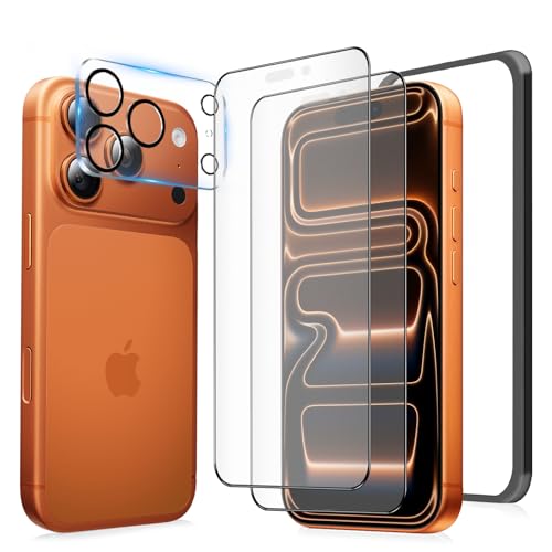 MINIKA �y�A���`�O���A�t�B�����z iPhone 17 Pro �p�� �ی�t�B���� ���炳�� ��Phone 17Pro �K���X�t�B���� �A���`�O���A ���˖h�~ �A�C�t�H�� 17 �v�� �t�B���� �T���T�� �w��h�~ �S�ʕی� �����x�^�b�` �y�K�C�h�g�t��