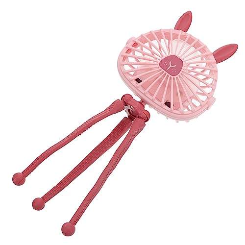 KALLORY Rabbit Ear Fan Portable Stroller Fan 3 Speeds Handheld Rechargeable for Baby Carriage Wheelchair