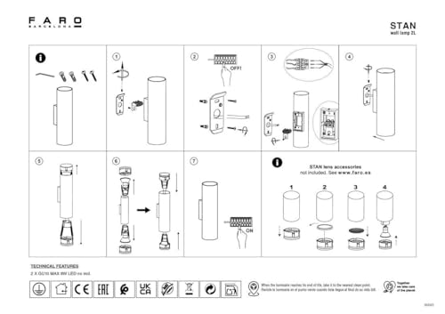 Faro 43760 Illuminazione da Parete 8 W