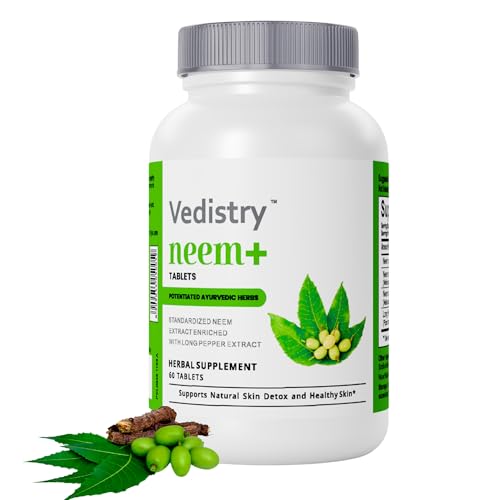 Neem Leaf Supplements 1100mg Tablets for Skin & Immunity (60 Vegan)