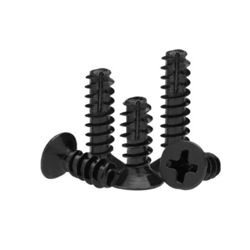 500pcs M2 M2.3 M2.6 M3 Cross Round Countersunk Flat Head Cutting Tail Self Tapping Screw Black KB Micro Screws - (Size: M3, Length: 12mm)