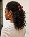 MAORULU Medium Acetate Hair Claw Clip for Women - 2 Inch Cute Square Jaw Clip for Thin and Medium Hair, Cherry Red
