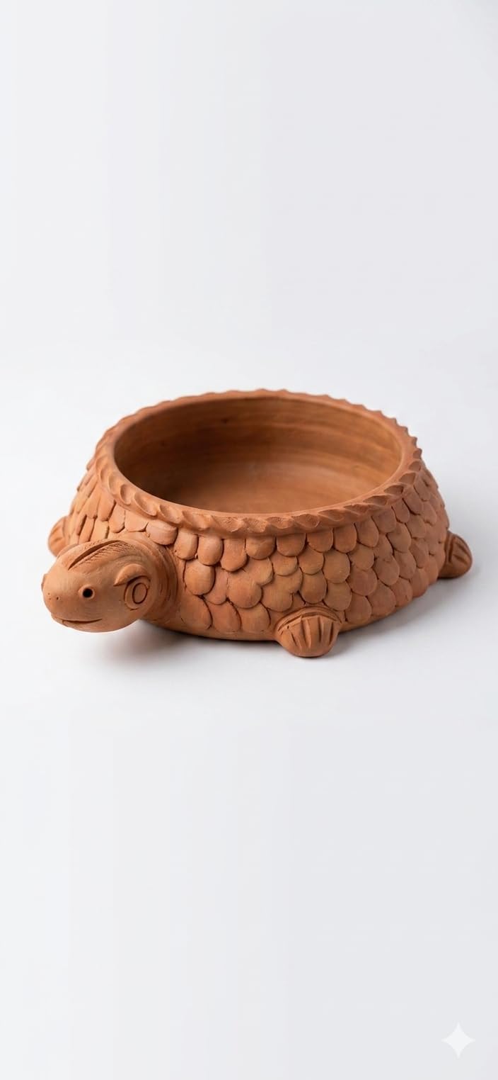 Terracotta Tortoise Urli Bowl, 10 cm, for Puja, Home Decor and Vastu-image-12