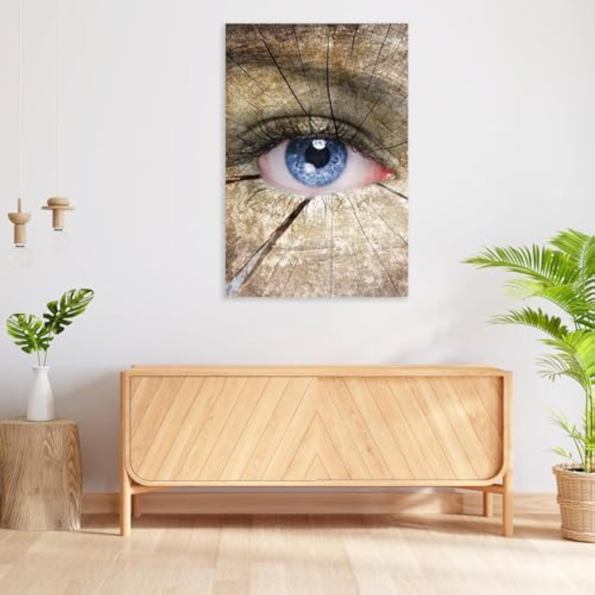 Old Tree Pattern On Woman Face Peel & Stick Vinyl Wall Sticker