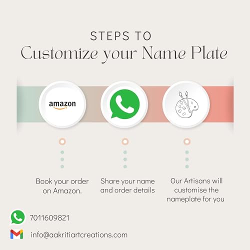 Image of AAKRITI ART CREATIONS Couple Stack Handcrafted Dhokra Brass Art Teak Wood Nameplate for Home Entrance | Traditional Name Plate for Home Entrance Outdoor | Wooden Name Plate | Name Plate for Office