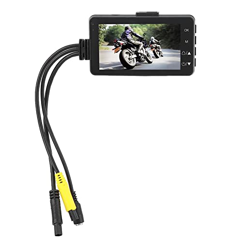 Motorcycle Dual Camera Recorder, 720P 3 Inch LCD Screen, IP65 with Rear Camera for Recording Motorcycle View