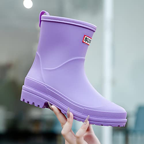 Image of Nutropa Mid Calf Rain Boots for Women, Anti-Slip Outdoor Work Rain Shoes | Waterproof Garden Boots, Lightweight, Comfortable Rainboots, Outdoor Mud Work Booties