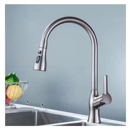Robinet de cuisine flexible noir contre les éclaboussures évier rotatif 360°