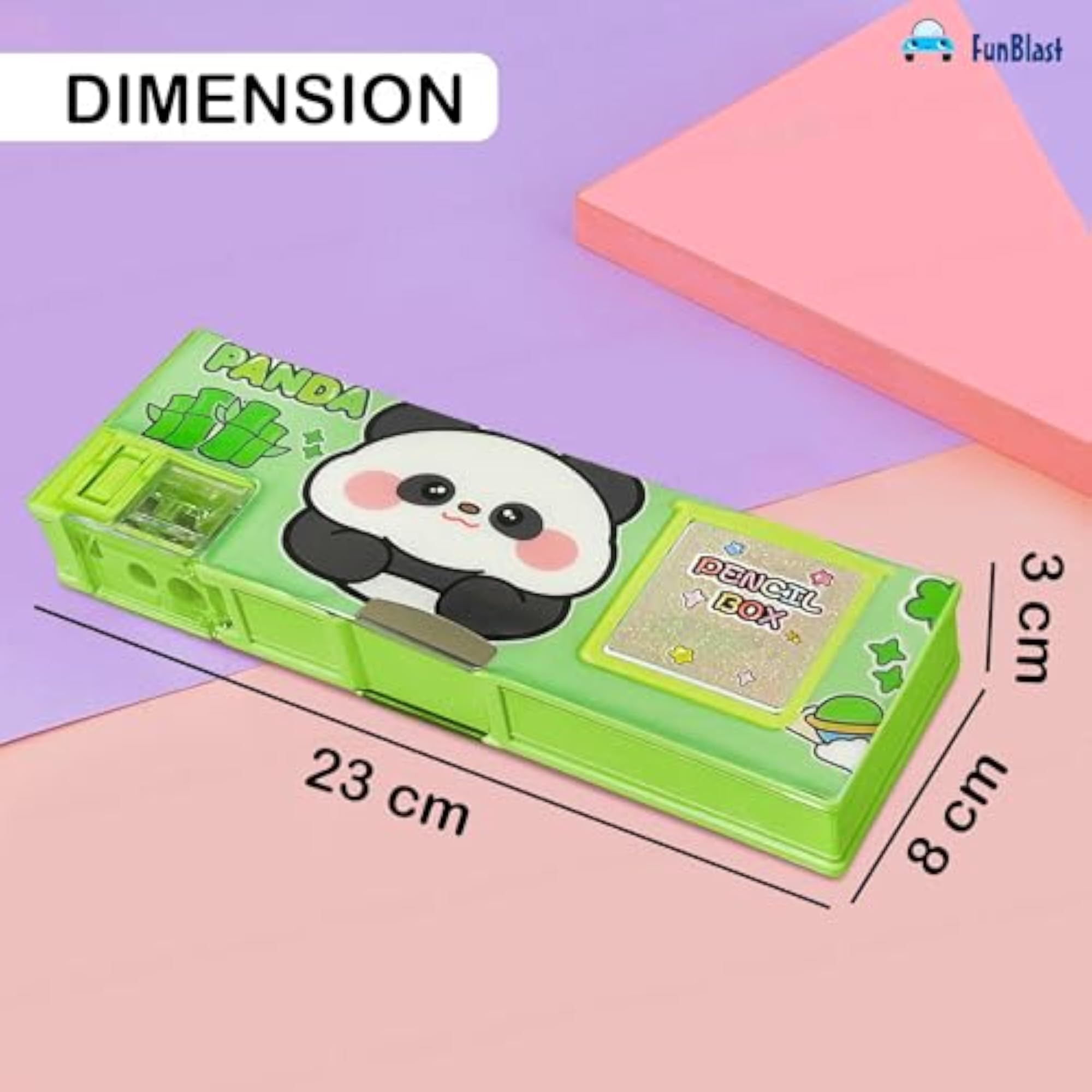 Magnetic Pencil Case with Sharpener & Calculator, Cartoon Design for Kids