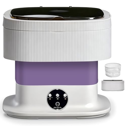 Koeutoze Mini Washing Machine 10L Washer with Spin Basket Touchscreen One-Button Operation 3 Wash Modes Compact Travel Washing Machine for Baby Clothes UnderwearDorm Camping RV