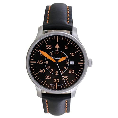Messerschmitt ME-420PL montre aviateur noire et orange pour homme avec bracelets