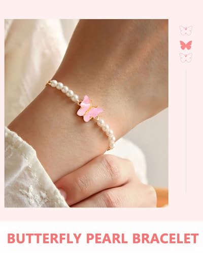 Image of Happy 6 8 10 Year Old Birthday Gifts for Girls Butterfly Bracelet