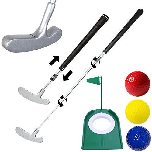 Kids Adjustable Putter With Retractable Shaft And Right Hand And Left Hand Junior Grip For Children Putt Putt #TOP11