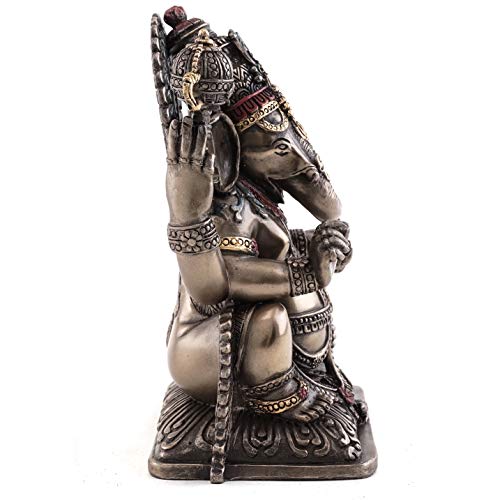 Top Collection Ganesh Statue- Lord Of Prosperity & Fortune Sculpture In Cold Cast Bronze-5.75-Inch Figurine #TOP1