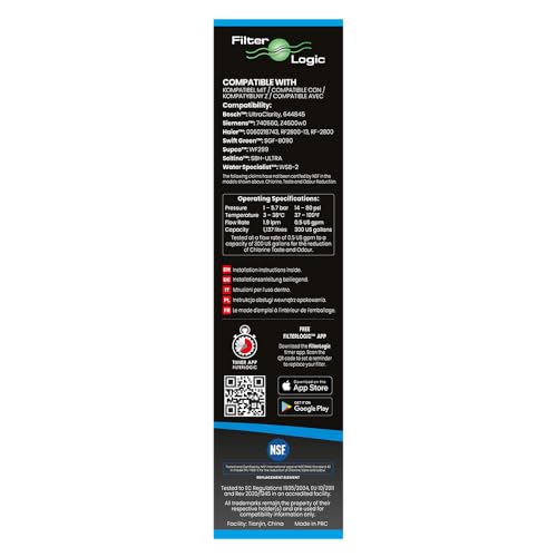 FilterLogic FFL-110B | 1x Wasserfilter kompatibel mit SIEMENS BOSCH NEFF UltraClarity 11034151 KSZ50UC0 11028820 11028825 00740560 Kühlschrank side-by-side Water Filter Ultra Clarity Filterpatrone