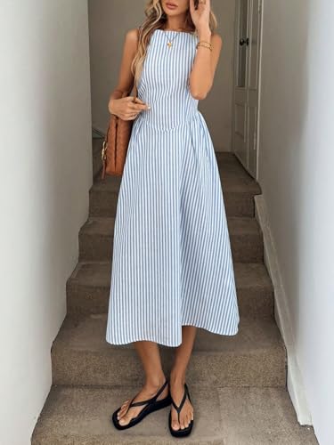 Robe midi elegante a col bateau offrant une coupe trapeze fluide - 2
