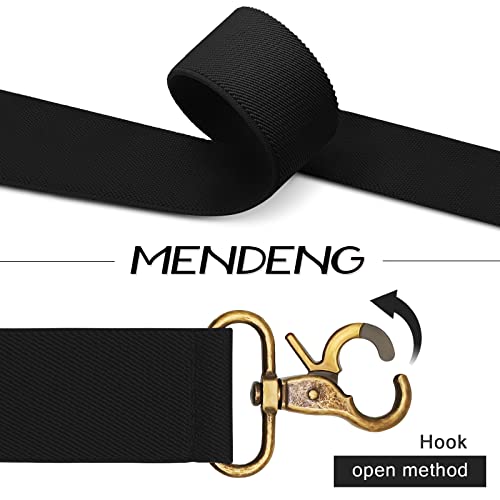 MENDENG Men's Suspenders Vintage 4 Swivel Hook Adjustable Braces Grooms
