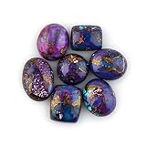 CRYSTALIS Purple Copper Turquoise (30cts) (8-12mm) Natural Loose Gemstone Wholesale Bulk Cabochons Jewelry Making Supply, Chakra Healing Polished Stones, Wire Wrapping, DIY, Gem Collection