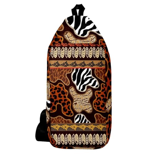 Sac à dos à bandoulière homme femme sac poitrine léopard