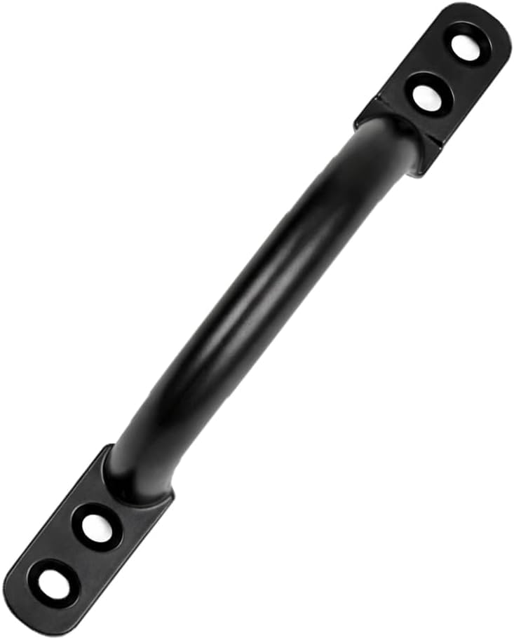 SCORPIO HARDWARE® Black Galvanised Antique Hot Bed D Pull Handle 6" 7" Heavy Duty Vintage Style Door Pull Handle with Fixing Screw for Kitchen Cupboard Cabinet Drawer (Black, PBA-67/6 BLK)