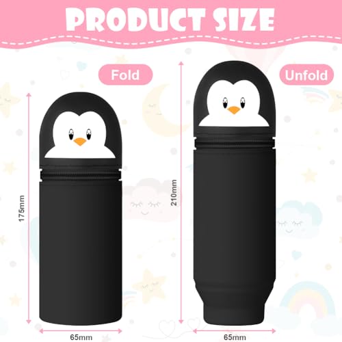 Vicloon Pencil Case, Penguin Pencil Case in Soft Silicone - Image 2