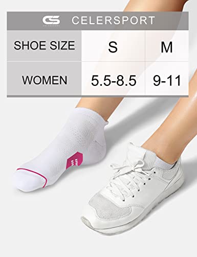 Image of CS CELERSPORT 6 Pack Women's Ankle Running Socks Cushioned Low Cut Tab Athletic Socks
