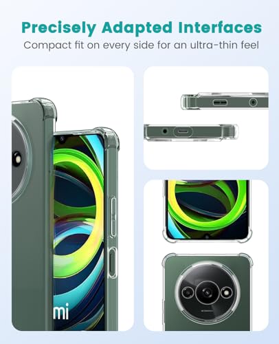 Image of Back Cover Silicone Flexible Bumper Transparent Cover for Redmi A3 -Transparent