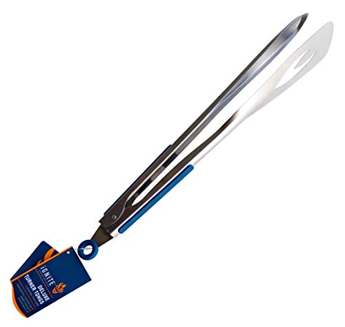 Ignite Deluxe 2 in 1 Stainless Steel Tongs  - 19" Multipurpose Spatula and Tong Heads - Great for Cooking, Grilling, and Barbecue