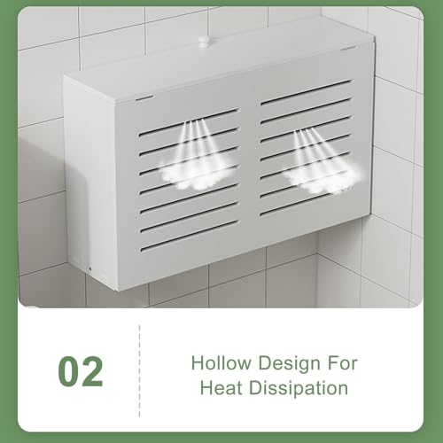 Cubierta de radiador blanca pequeña en mdf y mueble de calefacción con ventilación 6