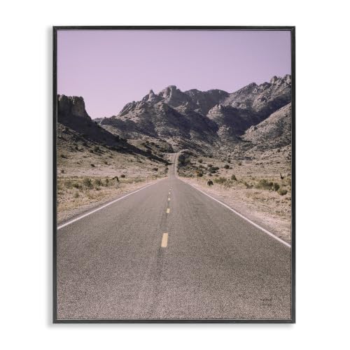 'Endless Desert Canyon Road Purple Sky'| Framed Giclee Art