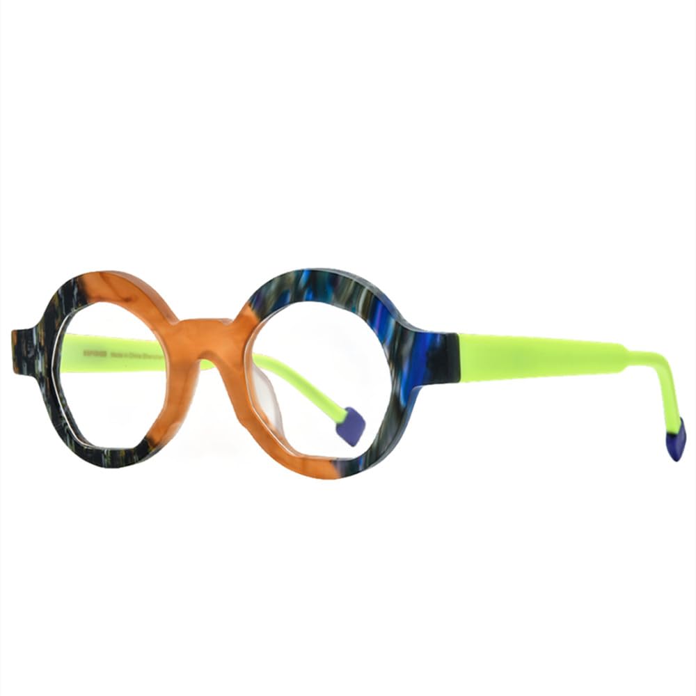 MUTYNE Montura de gafas de acetato para mujer y hombre, anteojos irregulares Retro, gafas