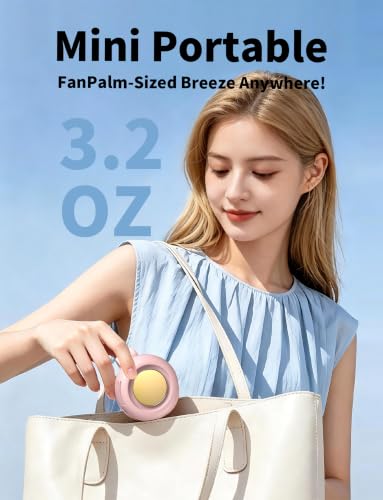 Image of Portable Silent Mini Bladeless Fan Clip On, 3 Speeds & Queit, Hands Free Shirt and Waist Clips Whirlwind Fans, USB Rechargeable, Suitable for Outdoor & Travel & Office (cream white)