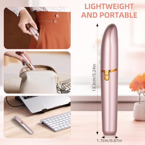 AYBUY Depilator twarzy dla kobiet, bezbolesny elektryczny rozmiar brwi, golarka do twarzy, depilator do brwi z USB do twarzy, czoła, brwi, ust (różowe złoto)
