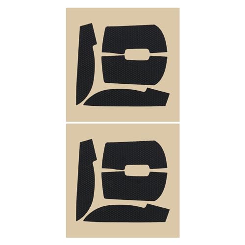 SING F LTD Conjunto de 2 adesivos pretos para mouse para jogos preto com fita antiderrapante e almof