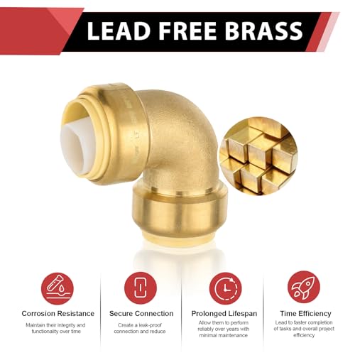 2piece EFIELD Push-Fit 1 Inch x 1 Inch Elbow Brass Fitting by EFIELD - Used condition - Image 2