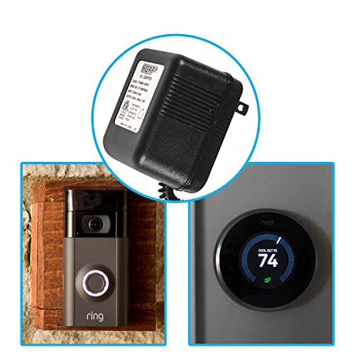 Hqrp 24V Ac Adapter Transformer Compatible With Ecobee Google Nest Honeywell Emerson Ecobee4 Smart Wifi Thermostat, Wyze Ring Blink Video Doorbell C-Wire, 25Ft Cable, Etl Listed #TOP5